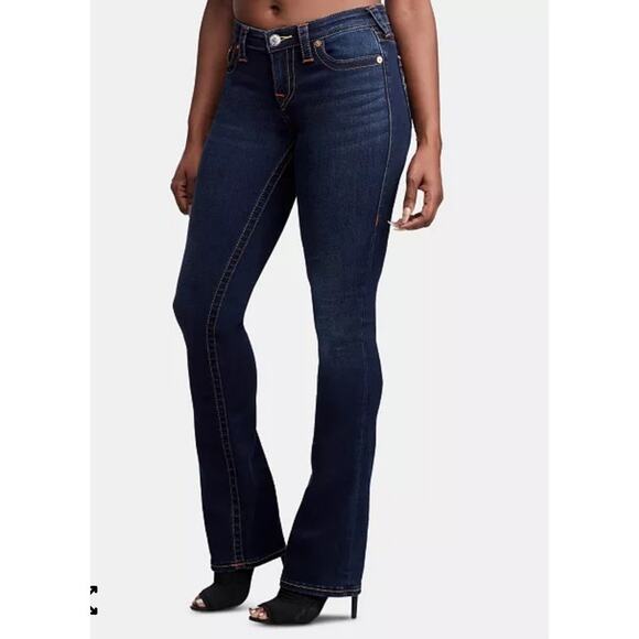 True Religion Becca Bootcut Jeans Size 26 Mid Rise Stretchy Horseshoes Western - Picture 1 of 8